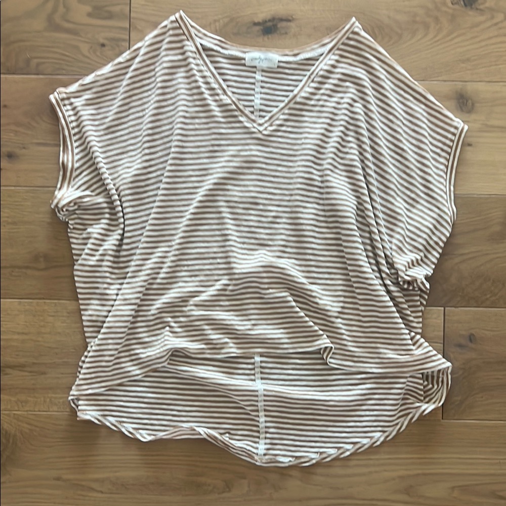 LAST CHANCE CJLA Striped V-Neck Women's Top